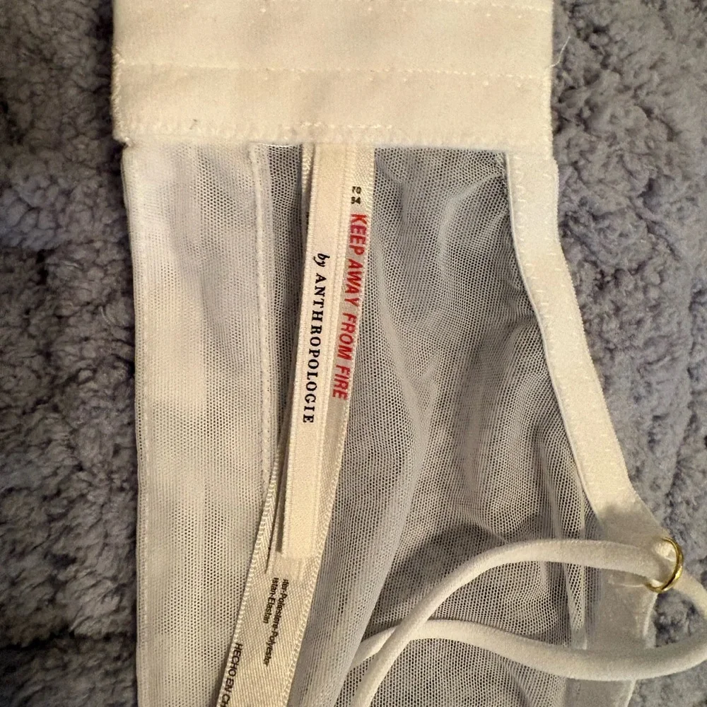 Anthropologie Sequin Lace Bralette - White L